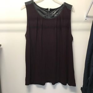 New York & Company Leather Zip Tank Top